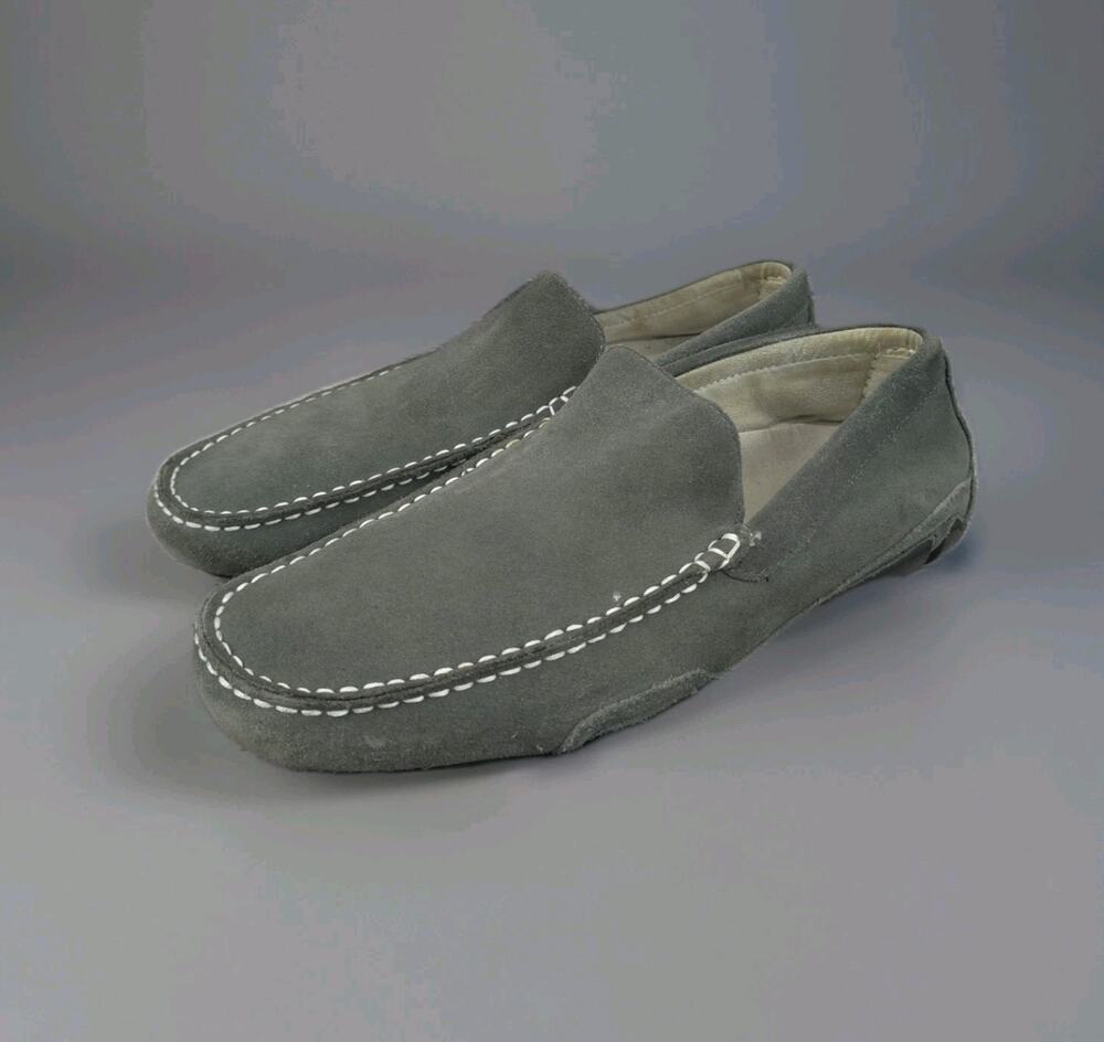 Kenneth Cole Reaction Loafers Mens Size 9.5 M Gray Suede Leather Slip On House